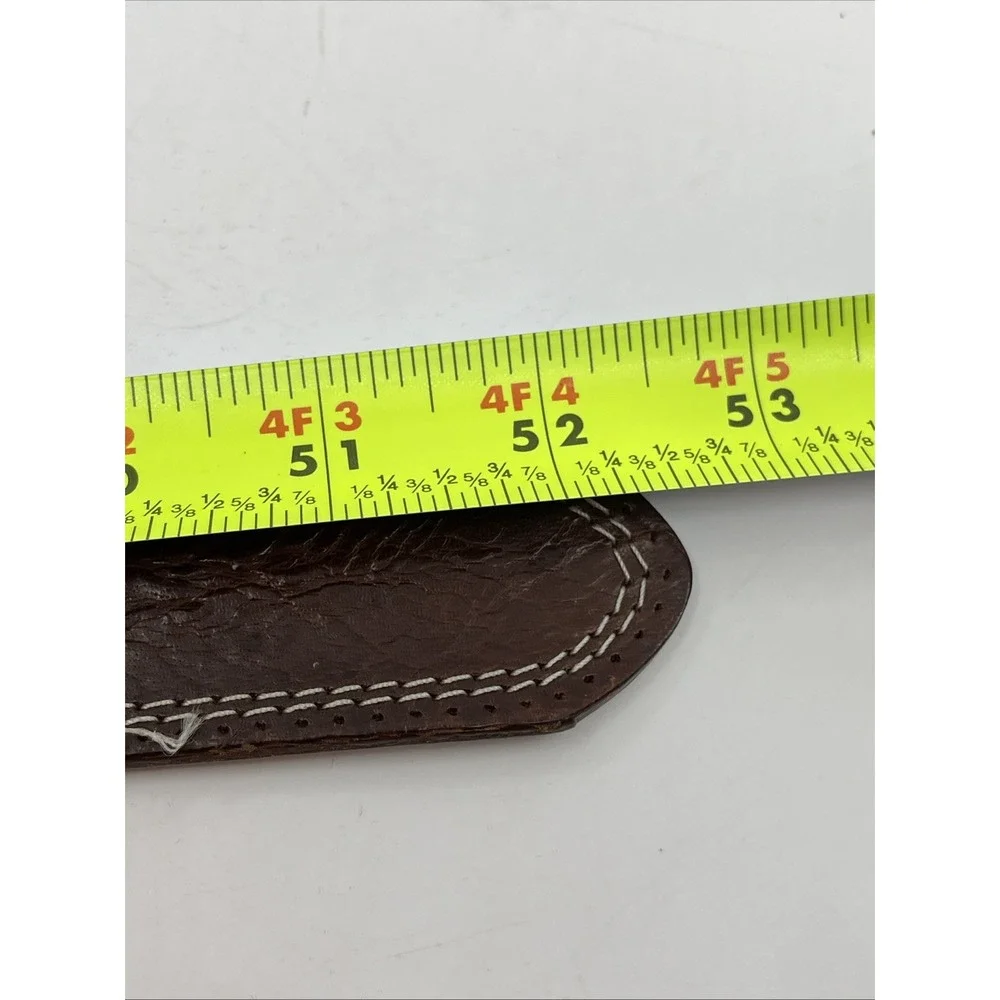 3D Belt Co Mens 46 GENUINE LEATHER White STITCHING D1174 Work Used‎ 1.25